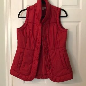 Red puffer vest